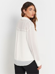 Long Tall Sally Natural Georgette Sheer Shirt - Image 3 of 5