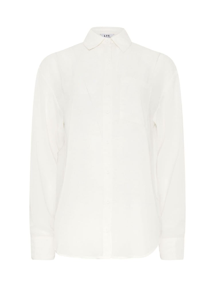 Long Tall Sally Natural Georgette Sheer Shirt - Image 5 of 5
