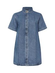 Yours Curve Blue Denim 100% Cotton Shirt Dress - Image 5 of 5