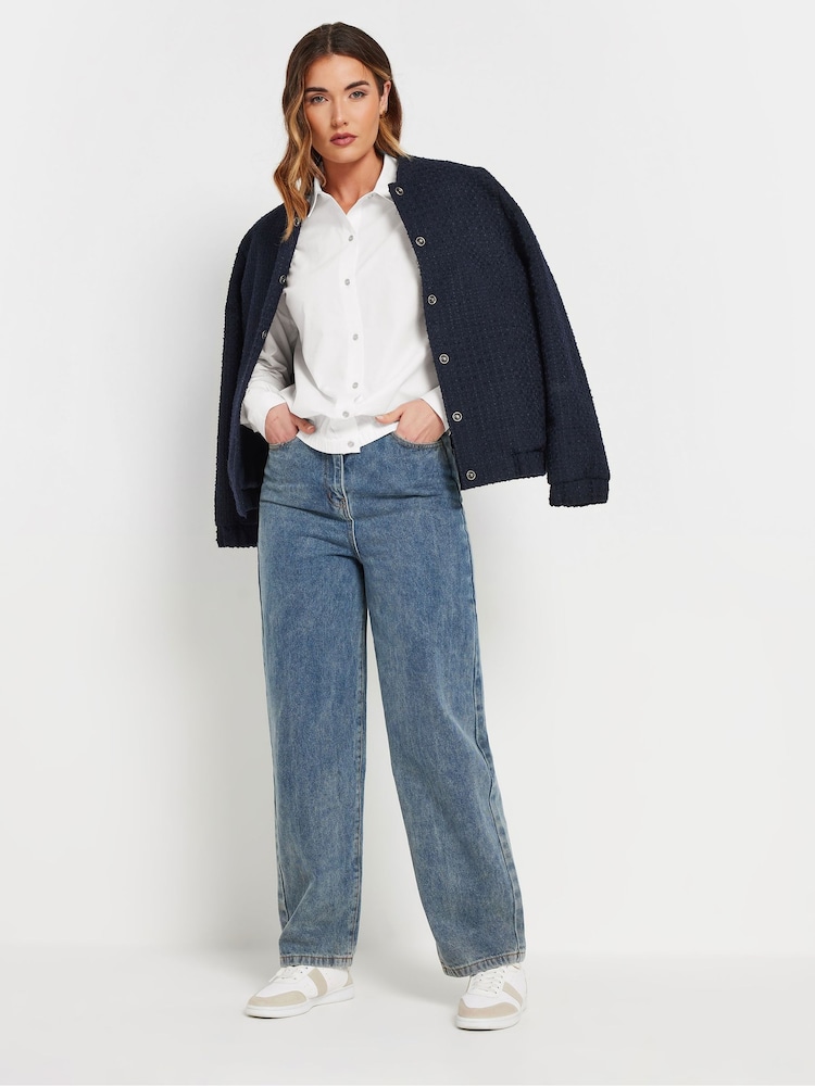 Long Tall Sally White Elasticated Hem 100% Cotton Shirt - Image 2 of 5