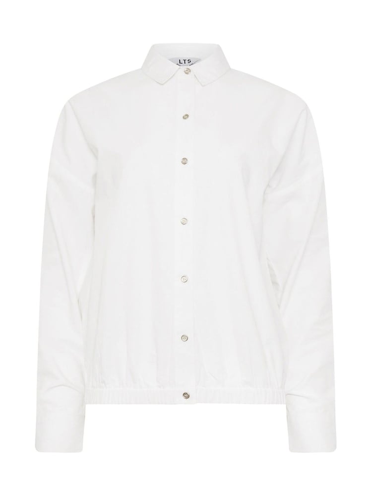 Long Tall Sally White Elasticated Hem 100% Cotton Shirt - Image 5 of 5