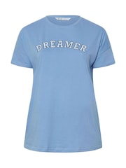 Yours Curve Blue Dreamer Sleep T-Shirt 100% Cotton Top - Image 5 of 5