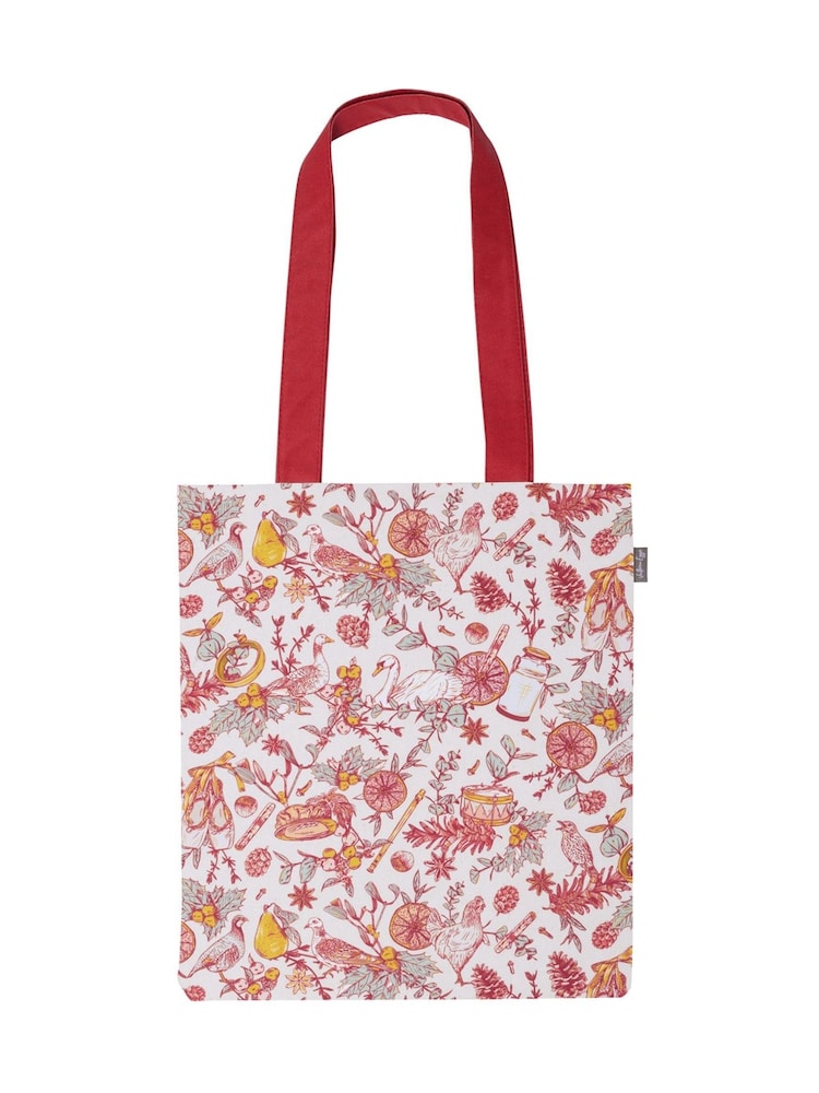 Victoria Eggs Red Twelve Days of Christmas Canvas Bag - Image 1 of 2