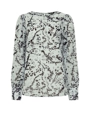 Long Tall Sally Grey Scoop Neck Geogette Top - Image 5 of 5