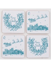 Victoria Eggs Teal Night Before Xmas Set of 4 Coasters - Image 2 of 2