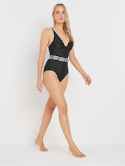 Long Tall Sally Black Tipped Belted Swimsuit - Image 2 of 6