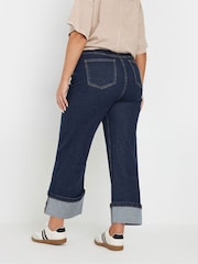 Yours Curve Blue Turn Up Hem Denim Cropped Jeans - Image 3 of 5