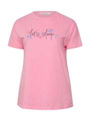 Yours Curve Pink Love Sleep T-Shirt 100% Cotton Top - Image 5 of 5