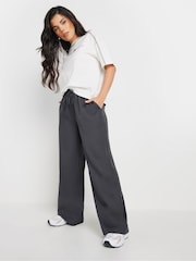 PixieGirl Petite Grey Tie Waist Wide Leg Trousers - Image 1 of 5