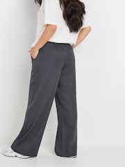 PixieGirl Petite Grey Tie Waist Wide Leg Trousers - Image 3 of 5