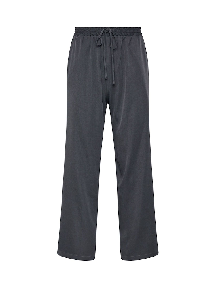 PixieGirl Petite Grey Tie Waist Wide Leg Trousers - Image 5 of 5