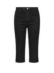 Yours Curve Black Wide Leg Cropped Trousers - Image 6 of 6