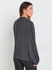 Long Tall Sally Grey Tie Neck Top - Image 3 of 5