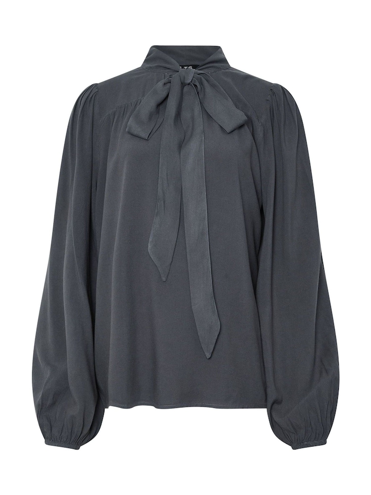 Long Tall Sally Grey Tie Neck Top - Image 5 of 5