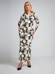 Yours Curve Black Limited Neck Detail Dress - Image 1 of 5