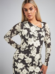 Yours Curve Black Limited Neck Detail Dress - Image 4 of 5