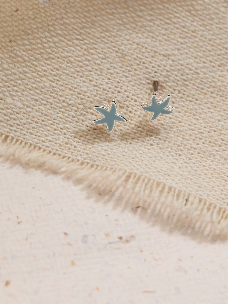 FatFace Blue Starfish Stud - Image 2 of 2