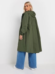 Yours Curve Green Lightweight Longline Parka Jacket - Image 3 of 5