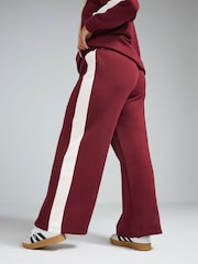 Yours Curve Burgundy Red Limited Collection Side Stripe Joggers - Image 3 of 5