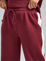 Yours Curve Burgundy Red Limited Collection Side Stripe Joggers - Image 4 of 5