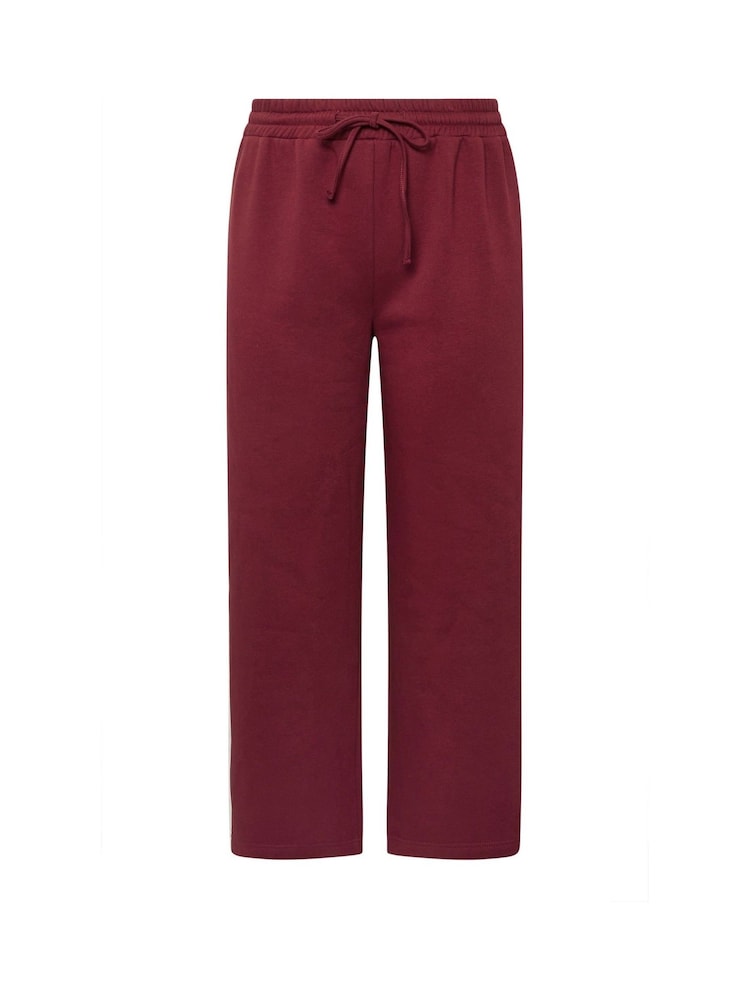 Yours Curve Burgundy Red Limited Collection Side Stripe Joggers - Image 5 of 5