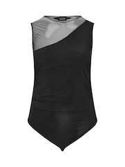 Yours Curve Black Limited Collection Asymmetric Mesh Bodysuit - Image 5 of 5