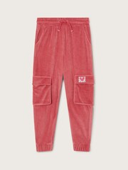 Monsoon Pink Velour Cargo Trousers - Image 1 of 3