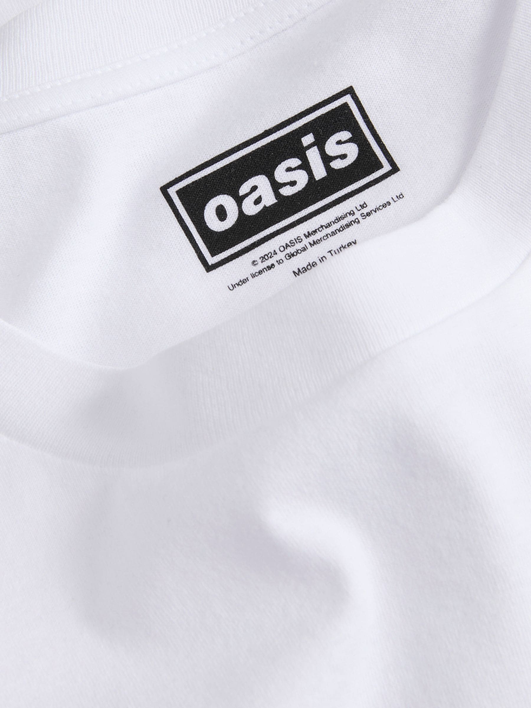 Buy JACK & JONES White 100% Cotton OASIS Guitar T-Shirt from
