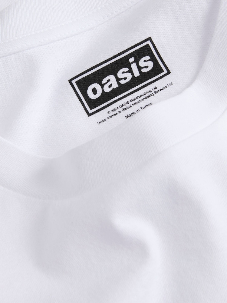 JACK & JONES White 100% Cotton OASIS Guitar T-Shirt - Image 4 of 4
