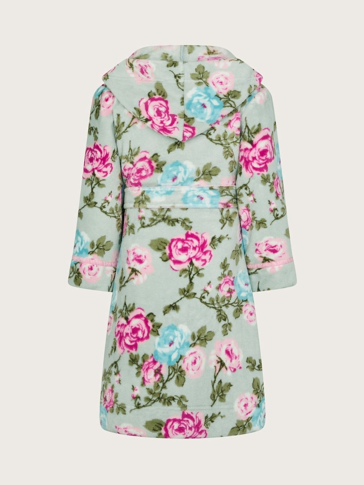 Monsoon Morgenmantel aus Fleece mit Blumenmuster - Bild 2 von 3 Monsoon Morgenmantel aus Fleece mit Blumenmuster - Bild 2 von 3