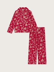 Monsoon Red Christmas Print Long Pyjamas Set - Image 1 of 1