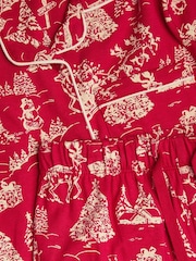 Monsoon Red Christmas Print Long Pyjamas Set - Image 3 of 4