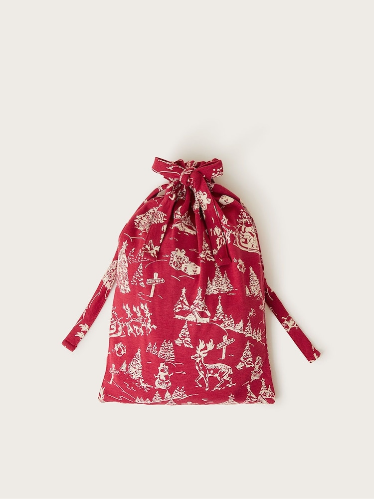 Monsoon Red Christmas Print Long Pyjamas Set - Image 4 of 4