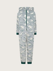Monsoon Blue Glow In The Dark Dinosaur Fleece All-In-One - Image 1 of 3