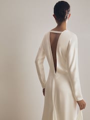 Blanco - Vestido largo de novia de satén duquesa Clemence Atelier de Reiss - Imagen 3 de 7