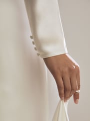 Blanco - Vestido largo de novia de satén duquesa Clemence Atelier de Reiss - Imagen 4 de 7