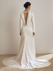 Blanco - Vestido largo de novia de satén duquesa Clemence Atelier de Reiss - Imagen 5 de 7