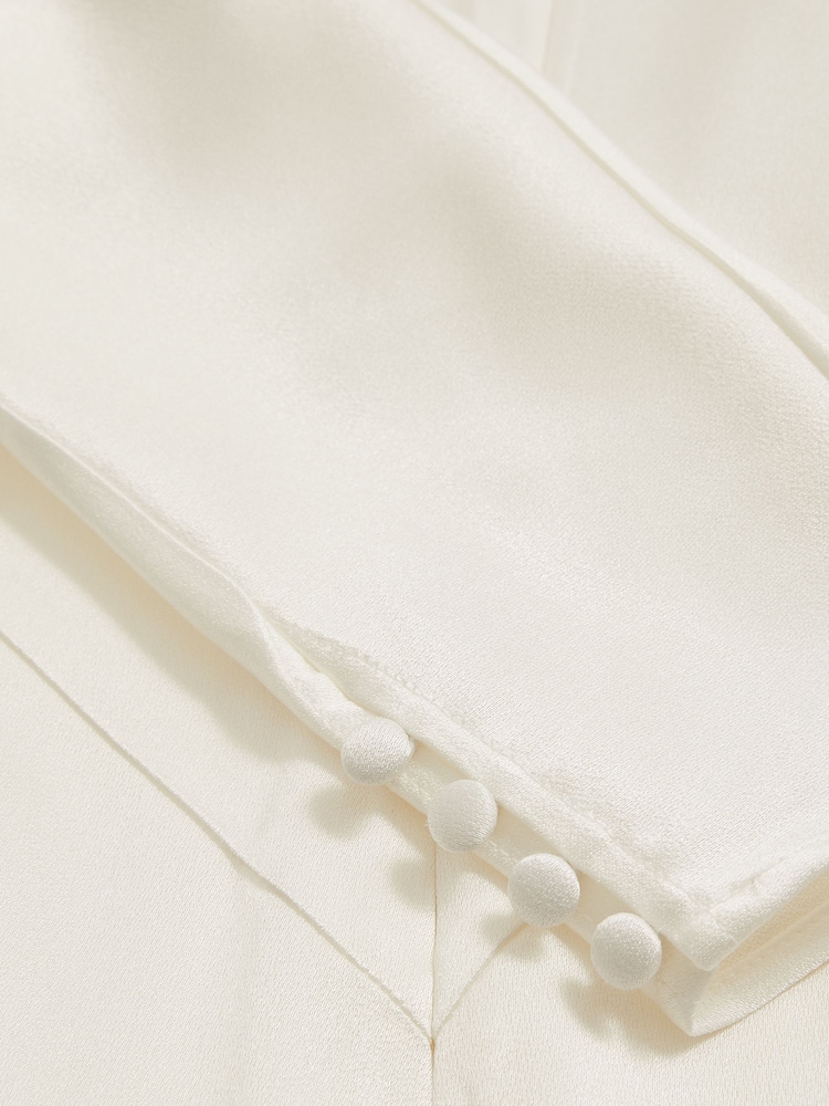 Blanco - Vestido largo de novia de satén duquesa Clemence Atelier de Reiss - Imagen 7 de 7