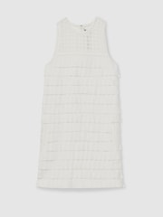 Reiss White Robin Atelier Layered Fringe Mini Dress - Image 2 of 6