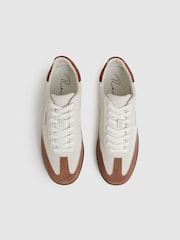 Reiss Off White/Brown Bode Suede Low-Top Trainers - Image 4 of 5