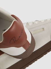 Reiss Off White/Brown Bode Suede Low-Top Trainers - Image 5 of 5