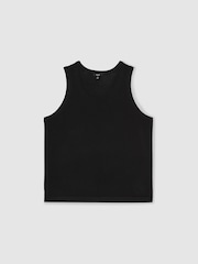 Reiss Black Watson Textured Crew Neck Ribbed Vest - Image 2 of 6