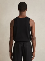 Reiss Black Watson Textured Crew Neck Ribbed Vest - Image 5 of 6