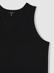 Reiss Black Watson Textured Crew Neck Ribbed Vest - Image 6 of 6