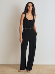 Reiss Black Miniva Atelier Cut-Out Waist Jumpsuit - Image 3 of 6