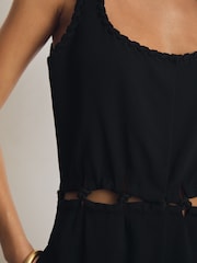 Reiss Black Miniva Atelier Cut-Out Waist Jumpsuit - Image 4 of 6