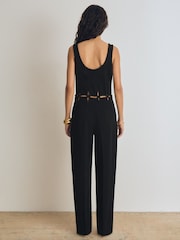 Reiss Black Miniva Atelier Cut-Out Waist Jumpsuit - Image 5 of 6