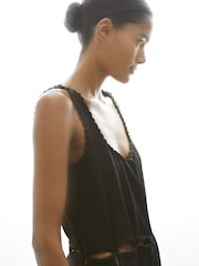 Reiss Black Miniva Atelier Cut-Out Waist Jumpsuit - Image 6 of 6
