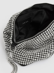 Reiss Silver Leah Crystal Bracelet Pouch Bag - Image 3 of 5