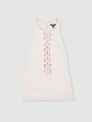 Reiss Cream Amelia Atelier Satin Crepe Cut-Out Top - Image 2 of 7